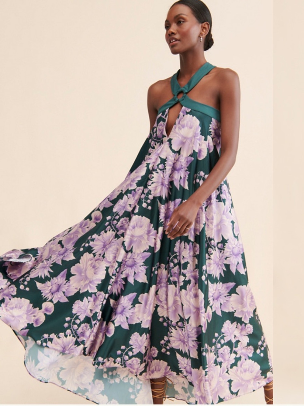 NEW $225 Anthropologie x Especia Arabella Printed Floral Maxi dress women size S